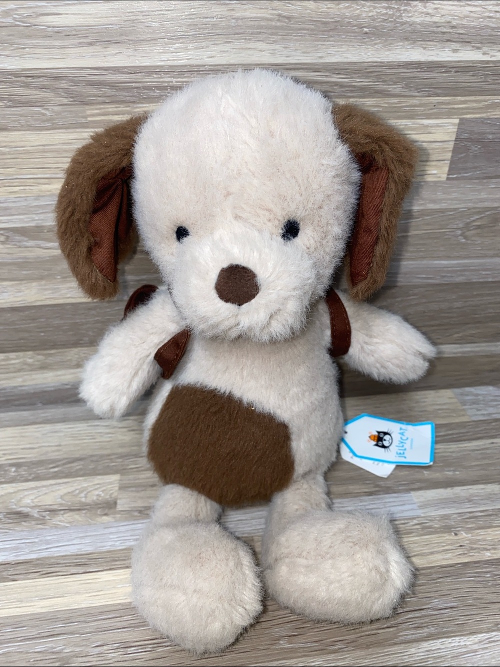 Jellycat Cream and Brown Plush Puppy Dog Toy